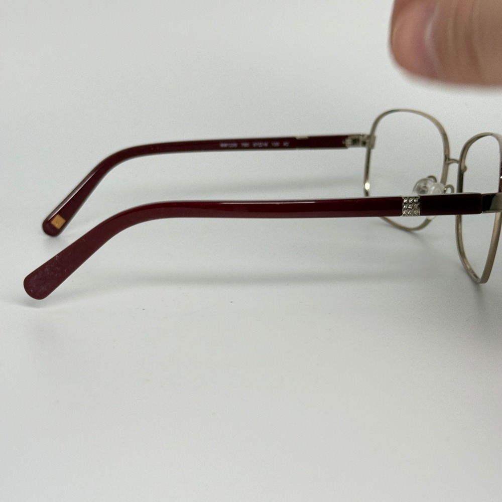 Nine West NW123S 780 Gold Burgundy Square Eyeglasses Frames 57-16-135 21813 - Picture 4 of 7
